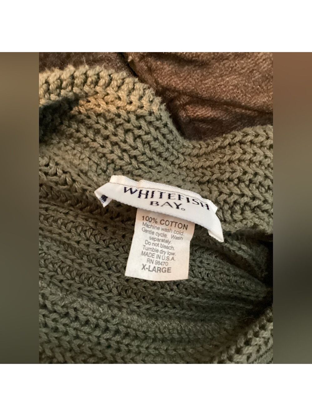 Whitefish Bay olive chunky long sleeve cuffed sweater Woman’s size XL - Picture 10 of 11